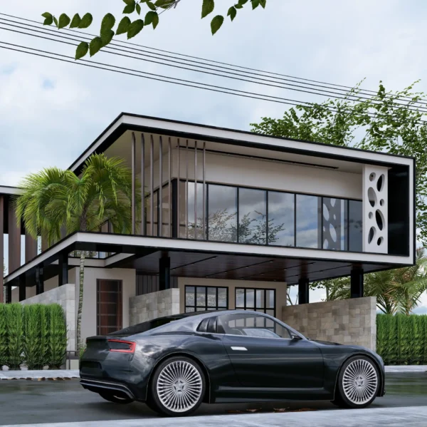 modern villa sketchup nice tower