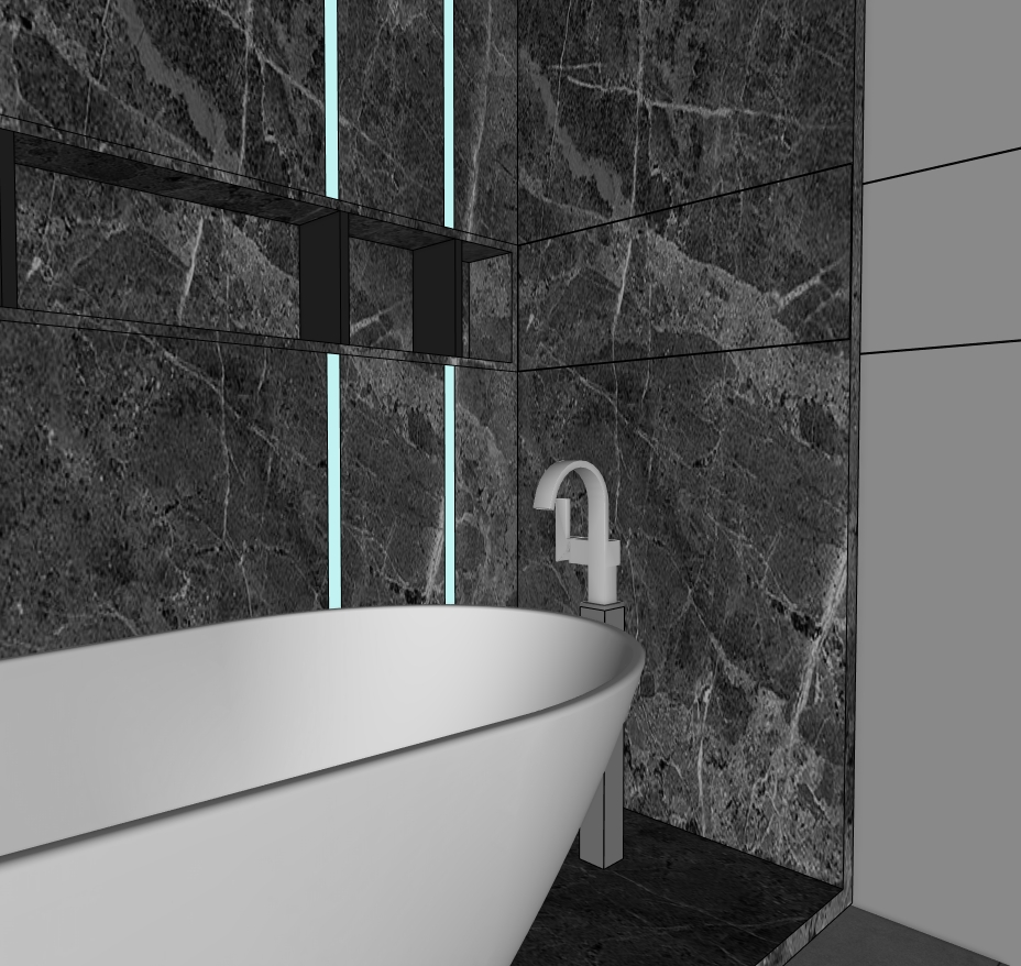 Bathroom SketchUp model — alternate view