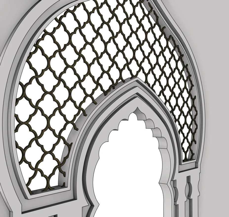 Islamic Decorative Arch SketchUp Model — geometry detail