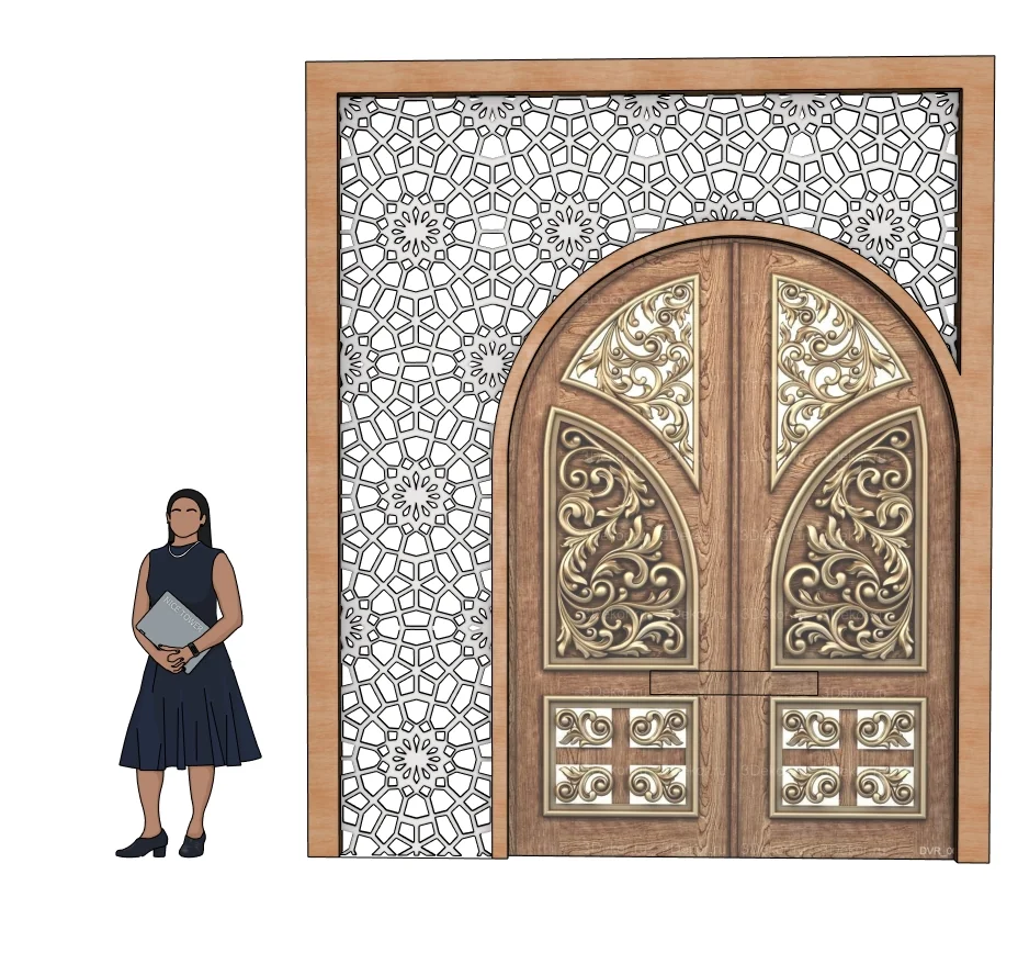 Jali Wooden Door SketchUp Model