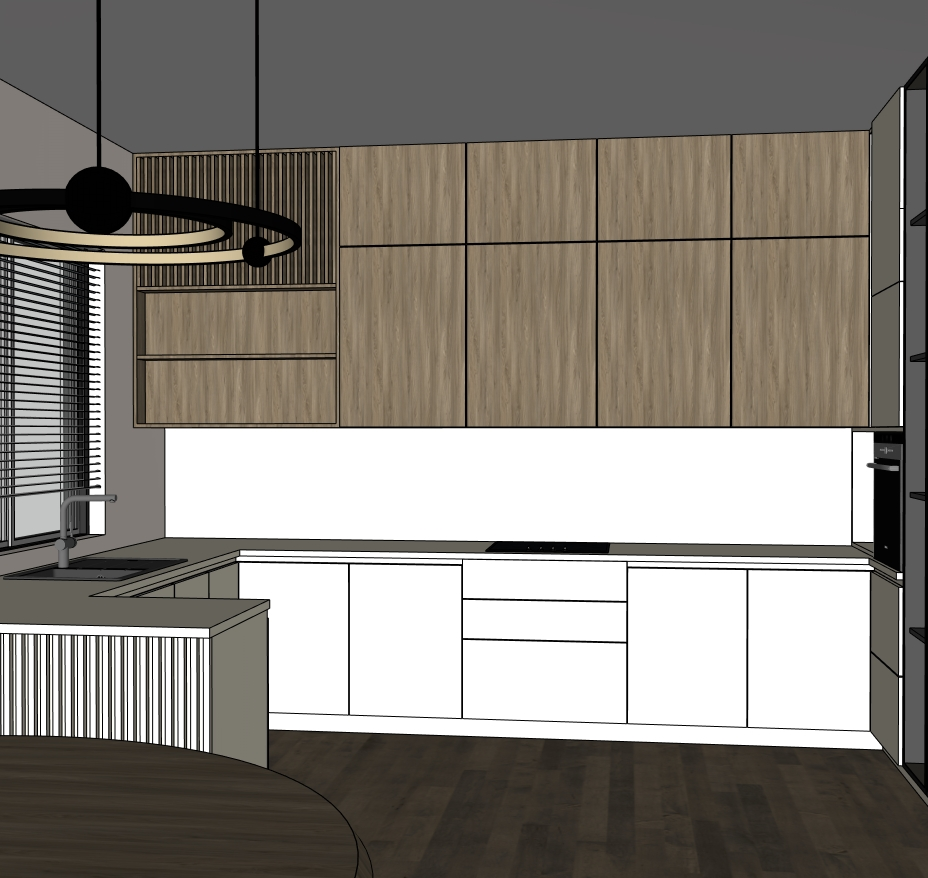 Kitchen SketchUp model — overall view