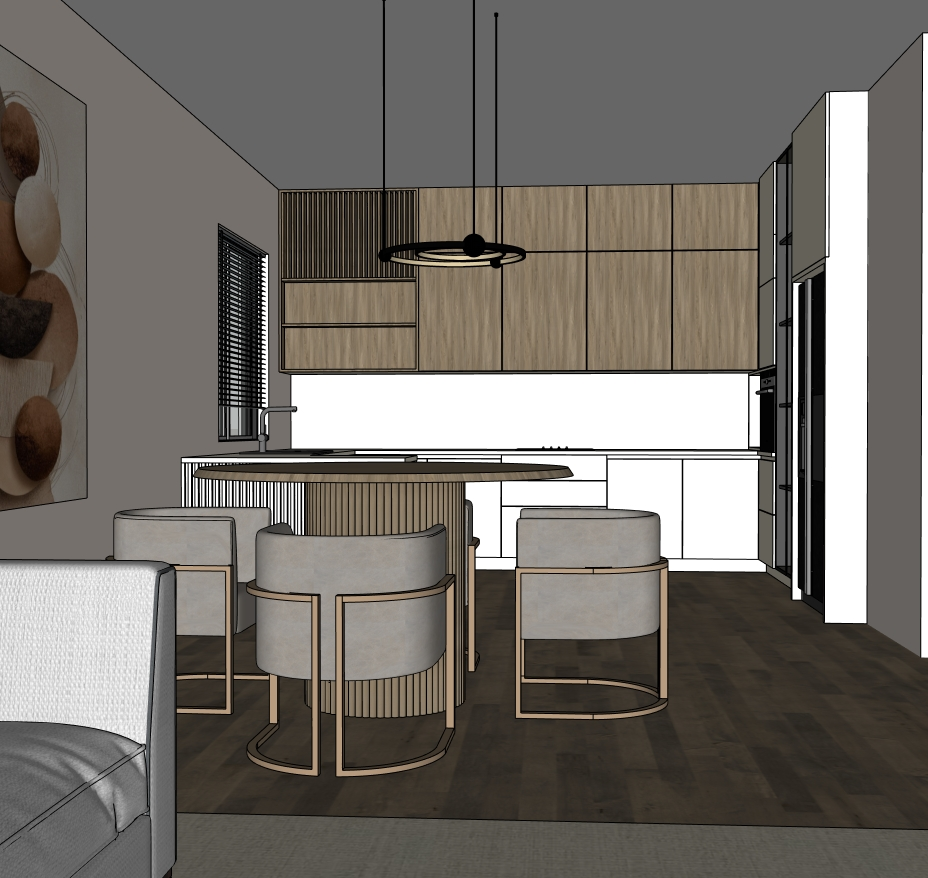 Kitchen SketchUp model — side perspective