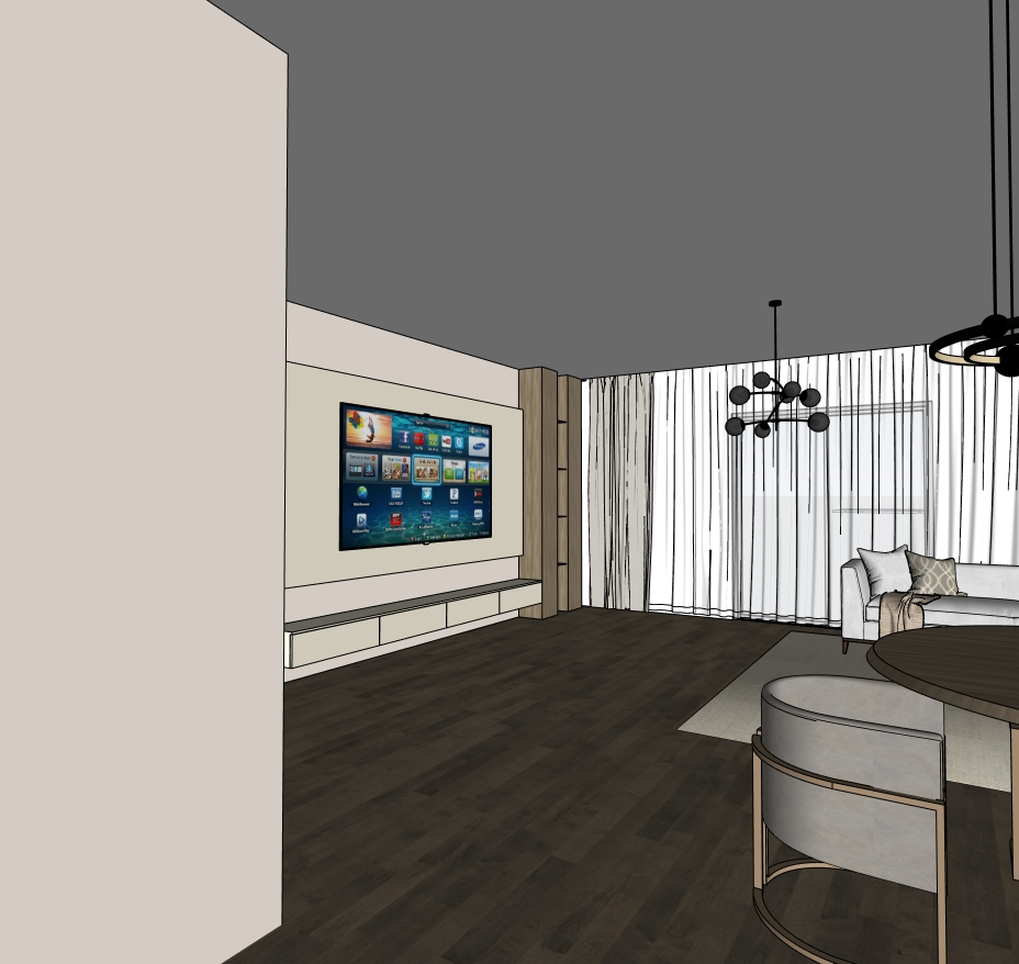 Living Room SketchUp model — alternate view