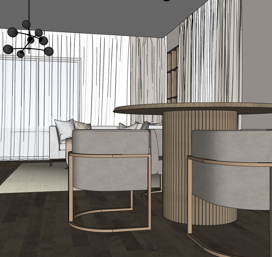 Living Room SketchUp model — detail view