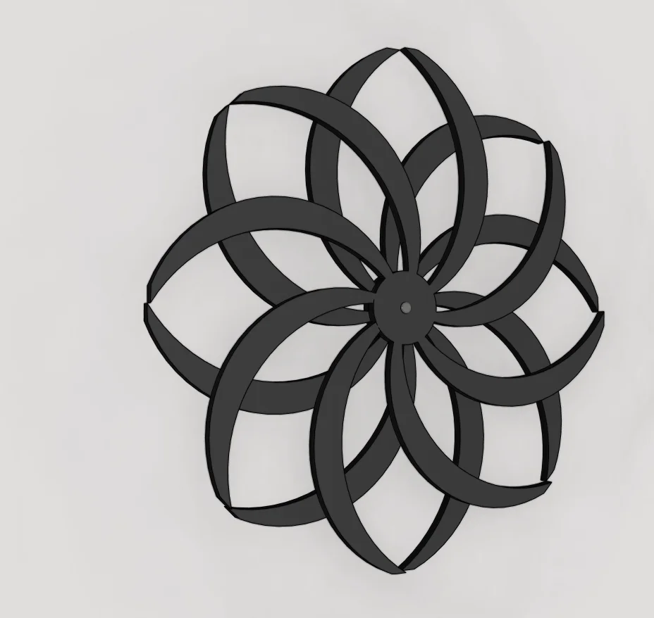Floral Wall Clock SketchUp Model — angled view