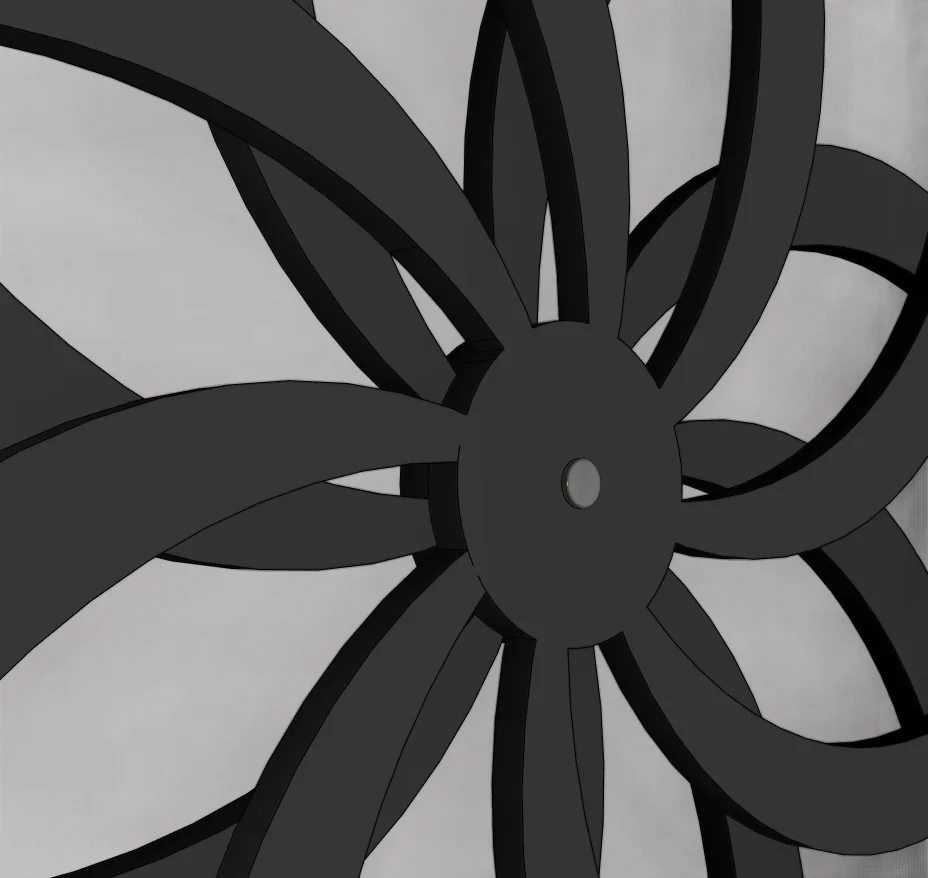 Floral Wall Clock SketchUp Model — geometry detail
