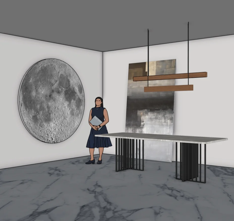 Moon Wall Art Dining Room SketchUp Model