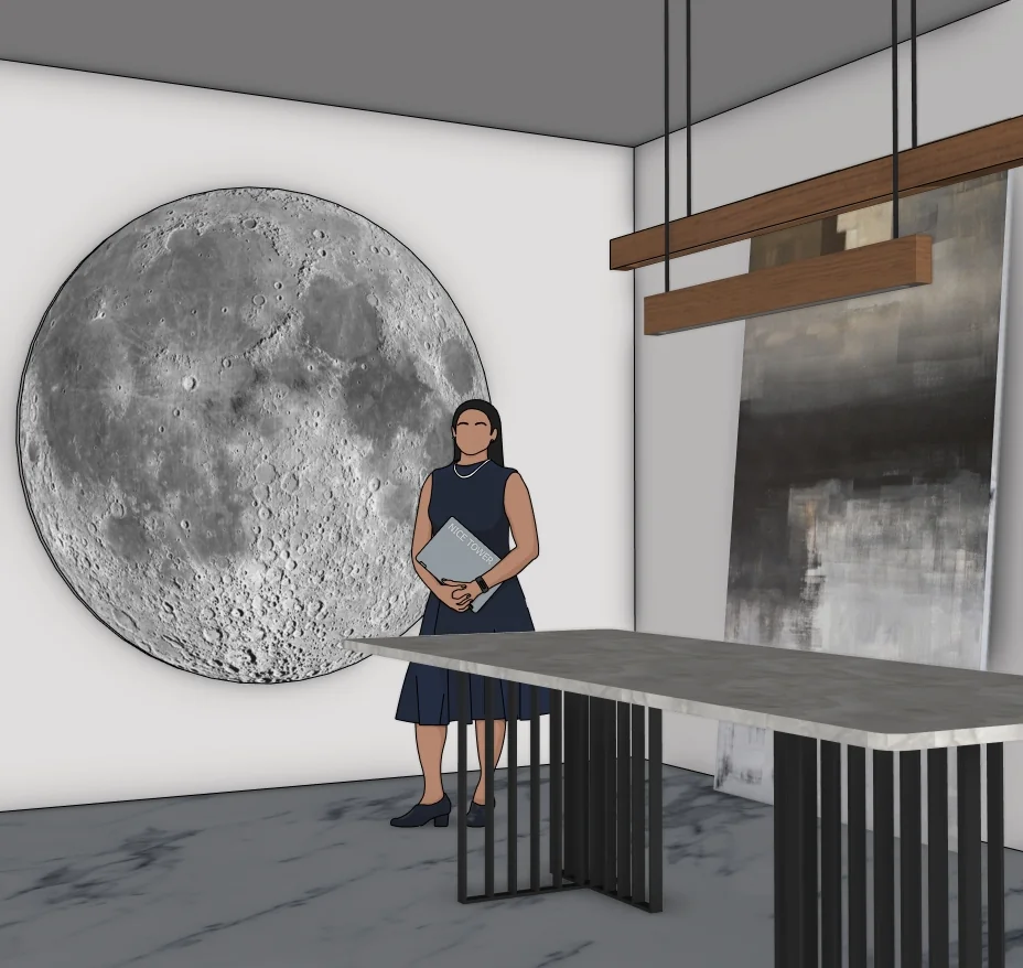 Moon Wall Art Dining Room SketchUp Model — geometry detail
