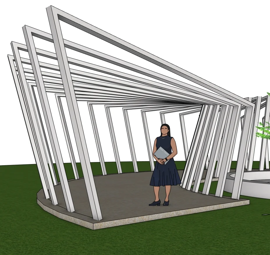 Twisted Frame Pavilion SketchUp Model — geometry detail