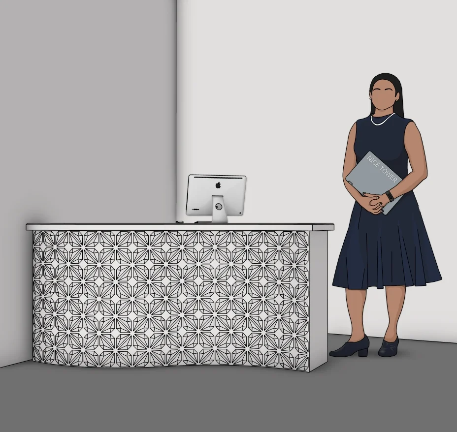 Geometric Reception Desk SketchUp Model