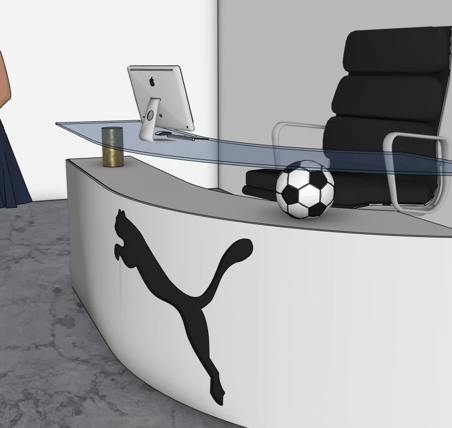 Sports Reception Desk SketchUp Model — geometry detail