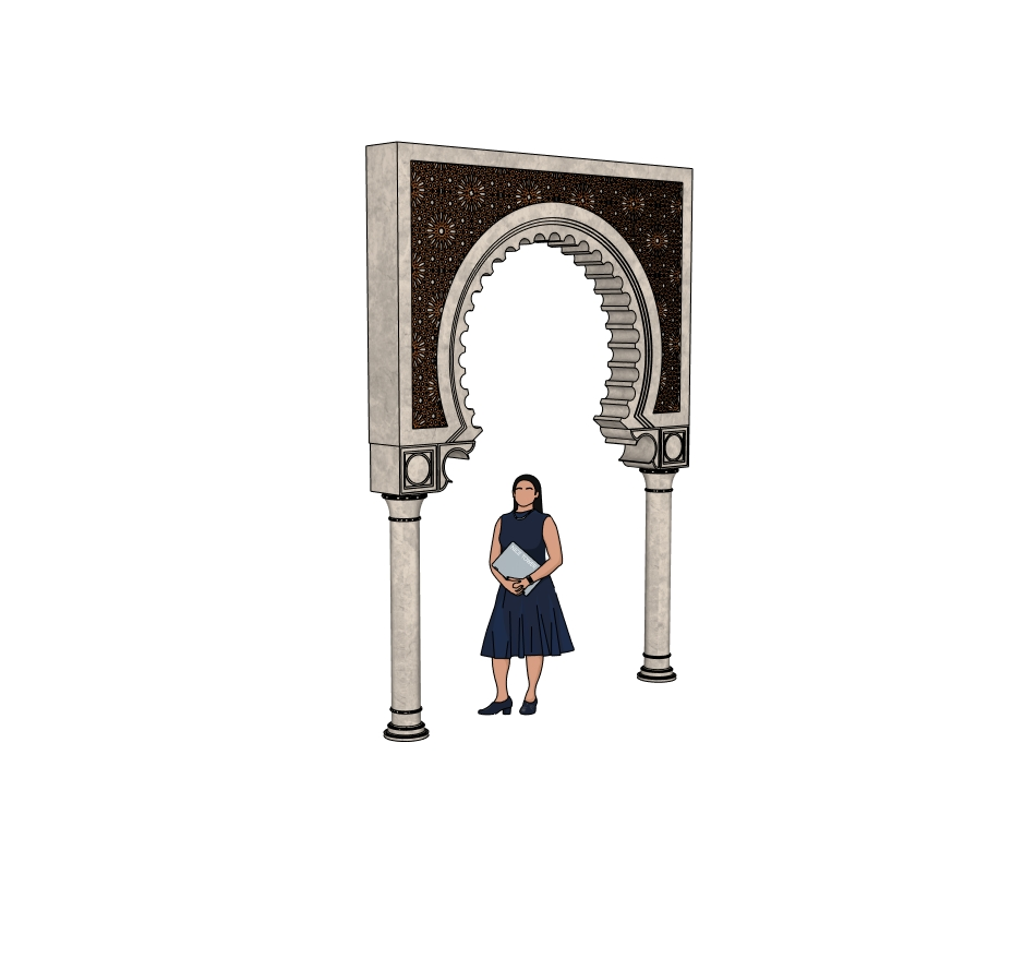 Moorish Horseshoe Arch SketchUp model — side perspective
