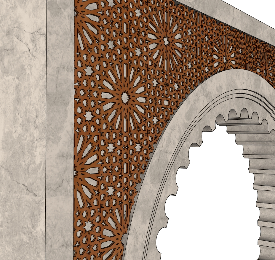 Moorish Horseshoe Arch SketchUp model — detail view