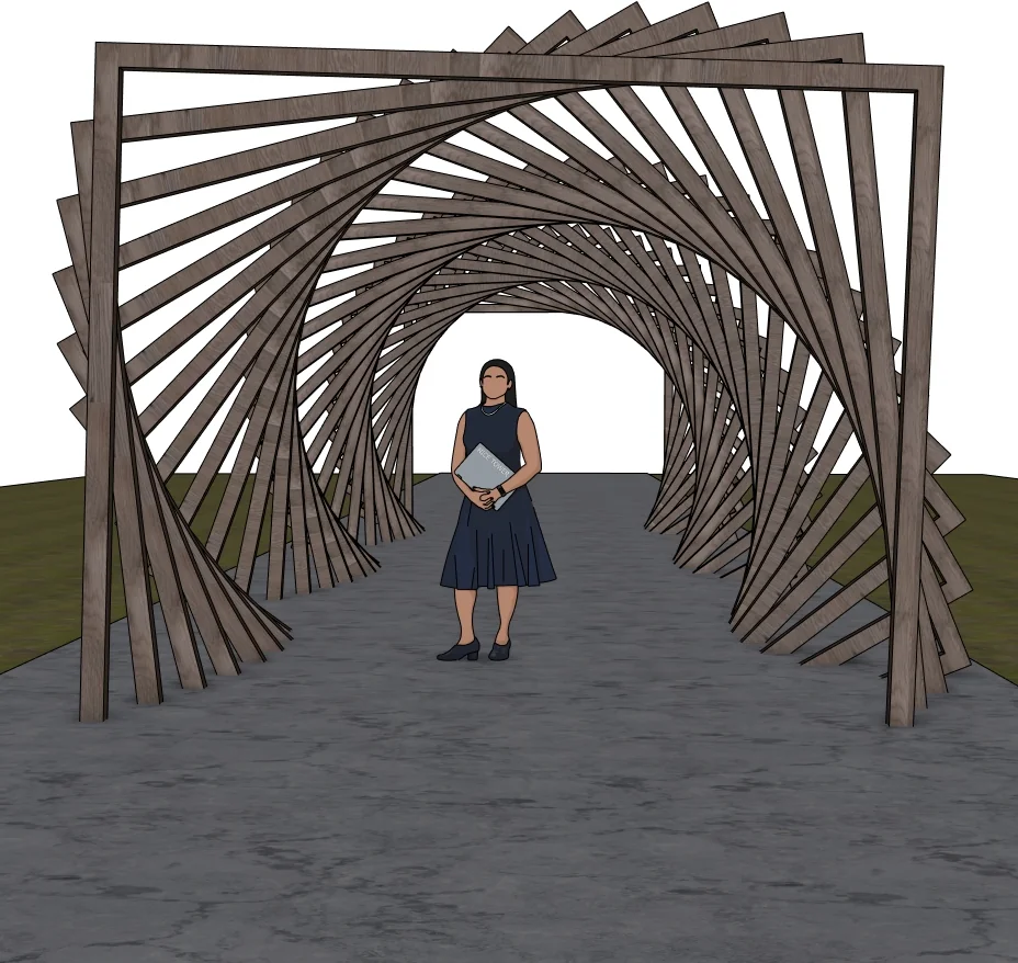 Twisted Wooden Pergola SketchUp Model