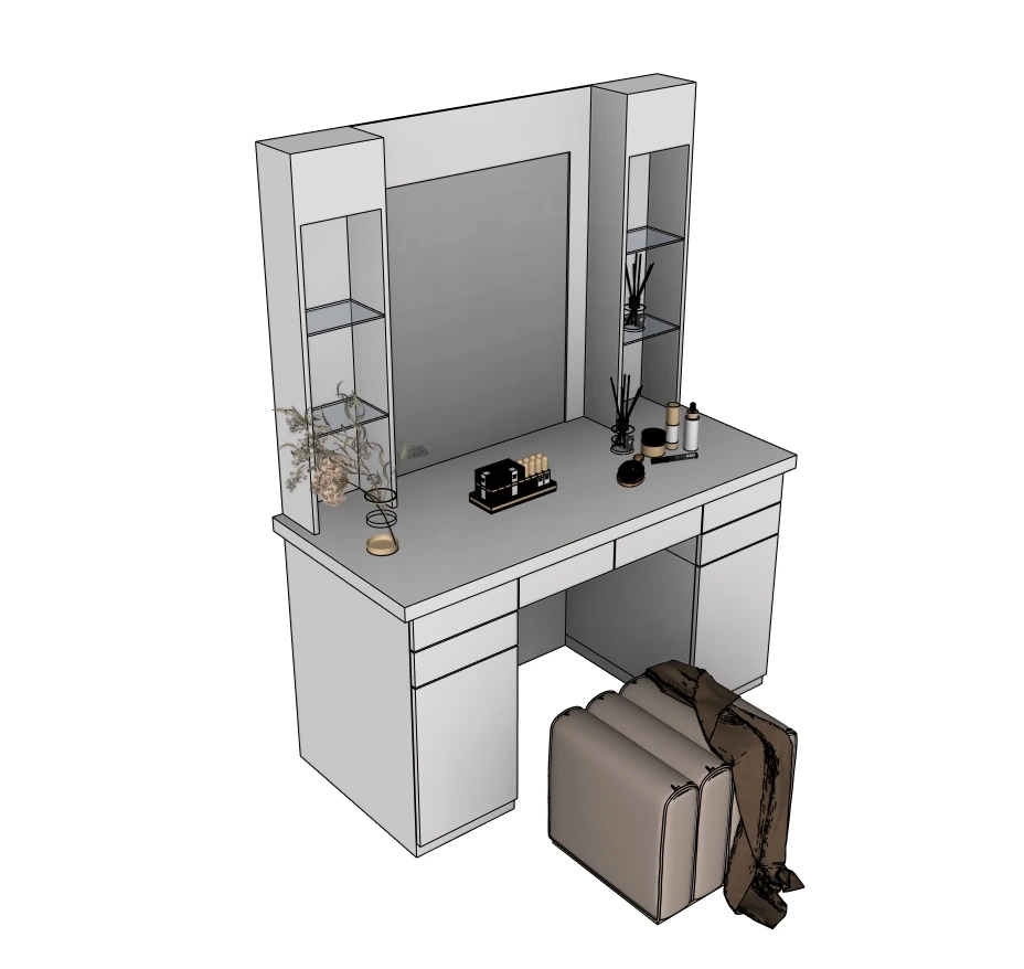 Vanity Table SketchUp Model — side perspective